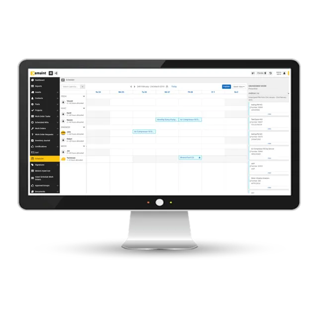emaint-monitor-screens-fluke-site-X5-Scheduler