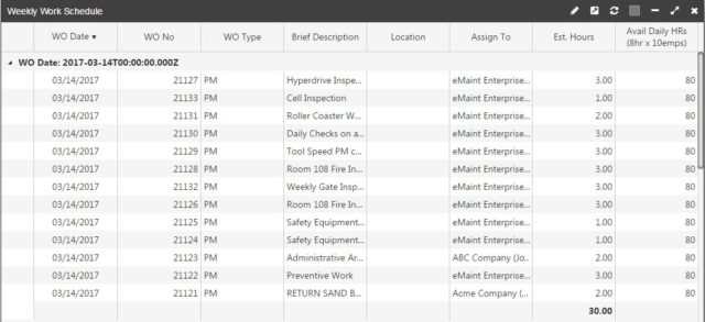 work order report