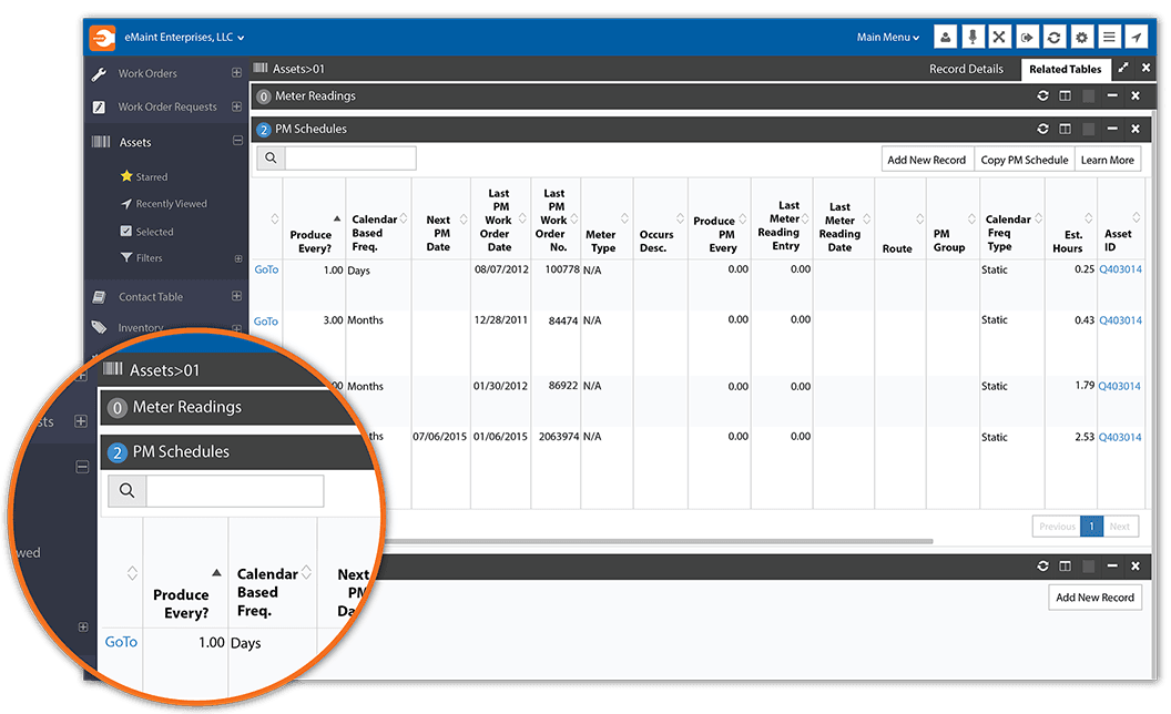 PM Schedules Preventive Maintenance Software Task Generation