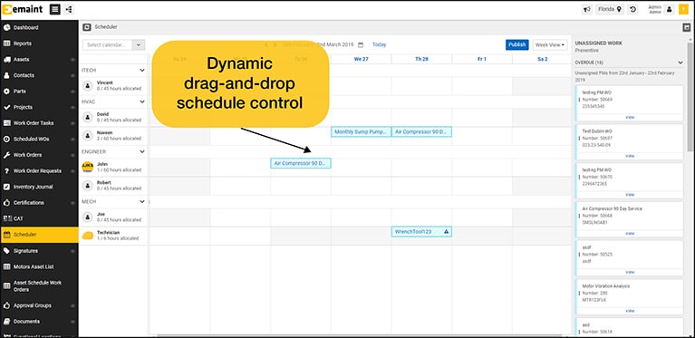 Work order software scheduling CMMS screenshot