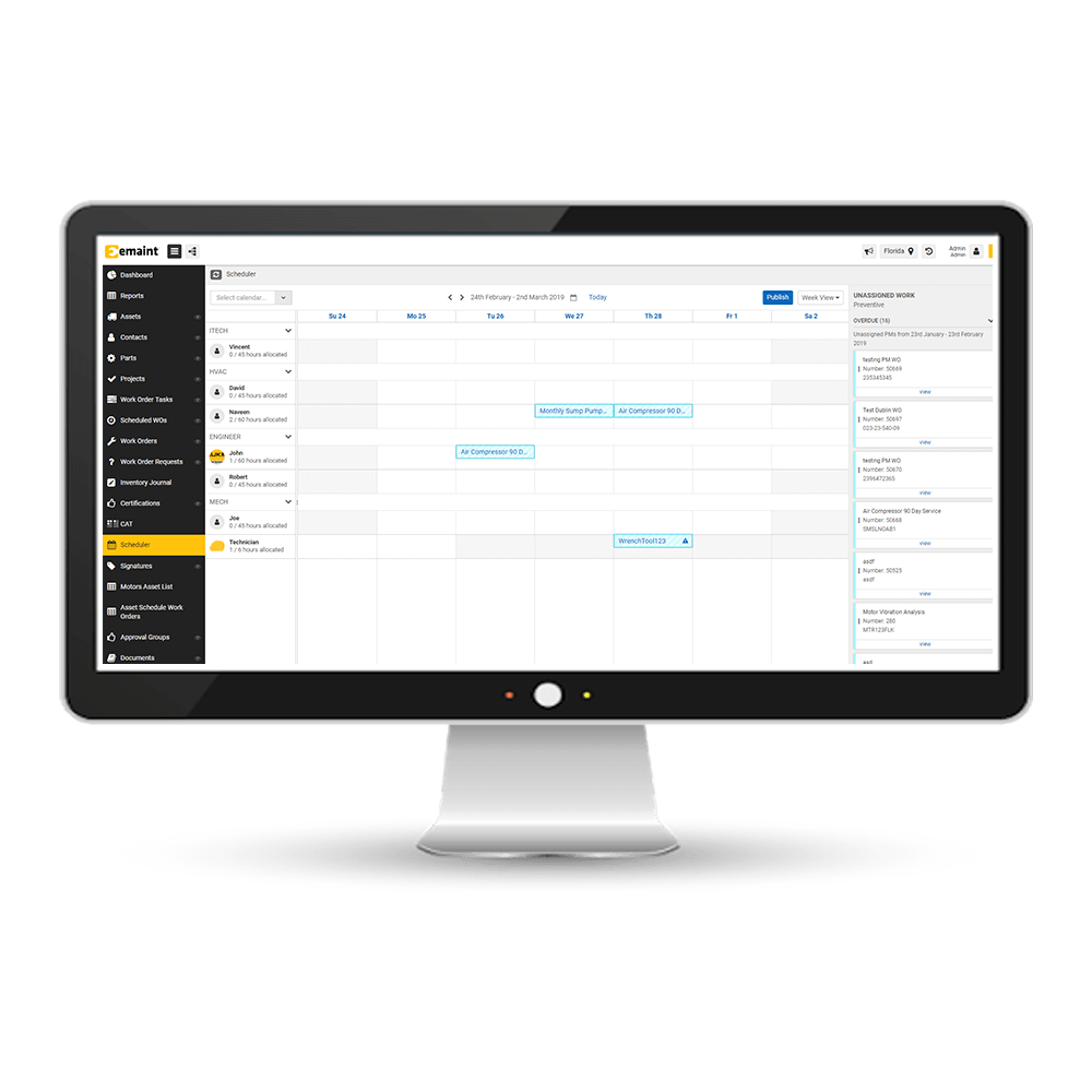 emaint cmms software system für geplante wartung