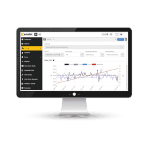 eMaint x5 screenshot showing chart on computer monitor