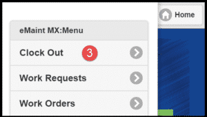 Step 3: You will be returned to the menu on the Home page. When ready, select “Clock Out.”