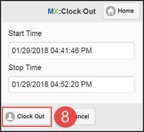 Clock out Step 8