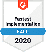 G2 Fastest Implementation award - Fall 2020