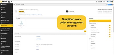 eMaint X5 work order management screenshot