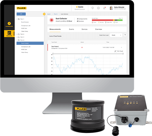 Fluke 3563 Analysis Vibration Sensor and gateway