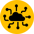 Work order management yellow cloud icon