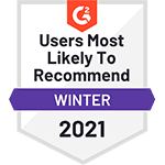 G2 Users Most Likely to Recommend Spring 2021 Award