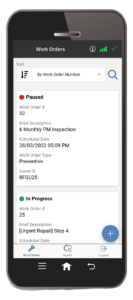 mobile-phone-2.Android S20 WO List Aceder facilmente às ordens de trabalho e ver informações importantes num relance