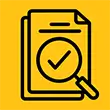 Magnifying glass yellow icon