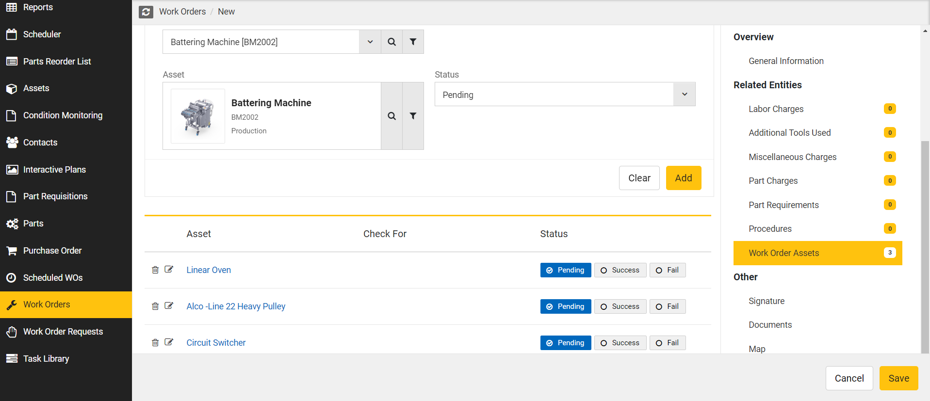 Multi-Asset Work Orders with eMaint