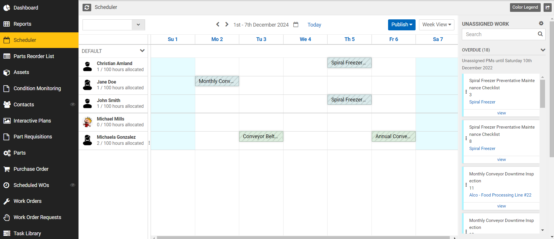 eMaint Drag & Drop Work Order / PM Scheduler