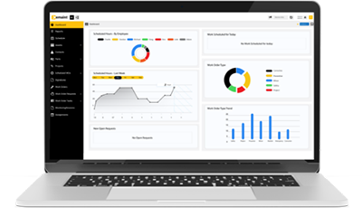 Laptop with eMaint X5 screen