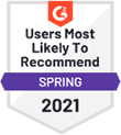 Gartner award for Users Most Likely to Recommend