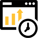 Gráfico com ícone de relógio