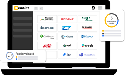 eMaint X5 screen of EAM integration