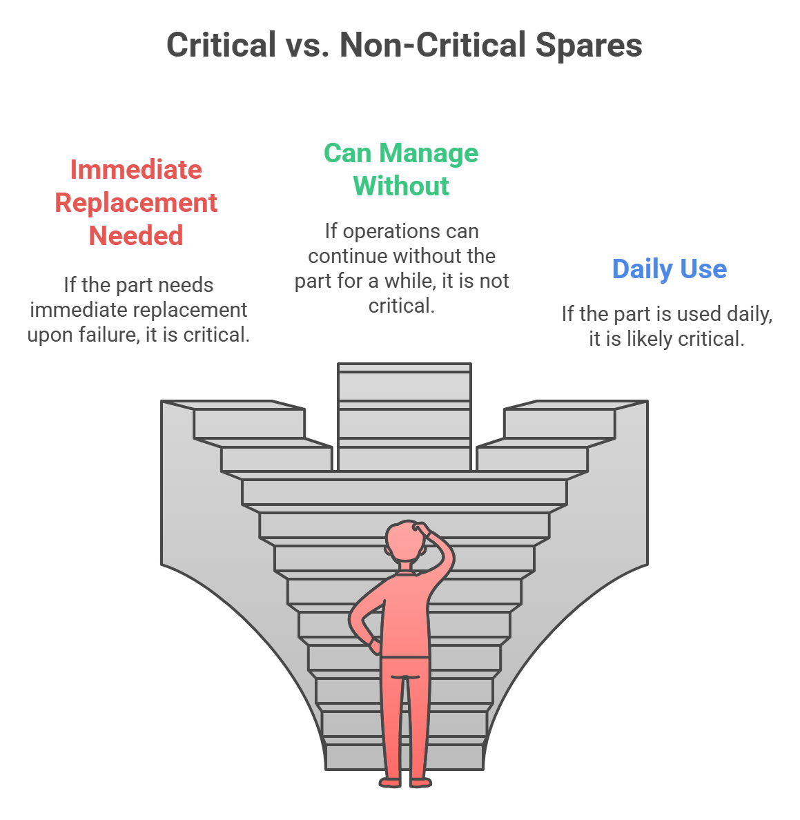 Critical vs. non-critical spare parts