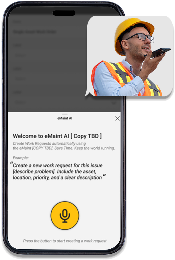 eMaint AI on mobile device